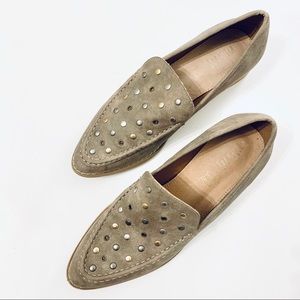 Mi.im Gray Leather Studded Shoes